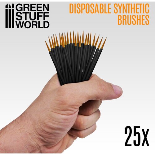 Green Stuff World 25x disposable synthetic brushes | set mini četkica Cene