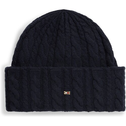 Tommy Hilfiger Kape Enamel Flag Cable Beanie Modra Slike