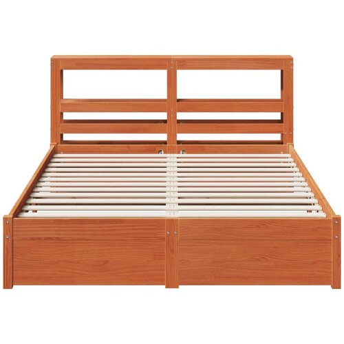  Okvir za krevet 2 pcs Vosak smeđa Čvrsto borovo drvo 120 x 200 cm Slike