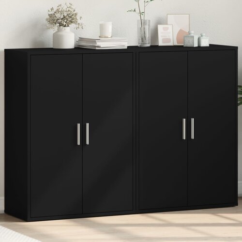 vidaXL Komoda 2 kosa črna 60x31x84 cm inženirski les Cene