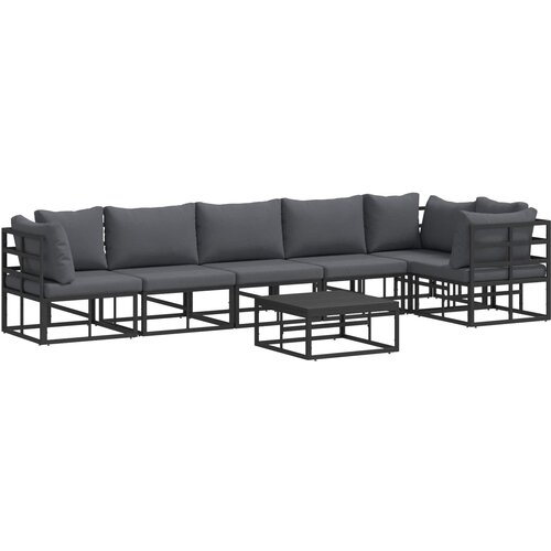 vidaXL Vrtna sedežna garnitura z blazino 7 pcs Črna Aluminij, (5000155533) Cene