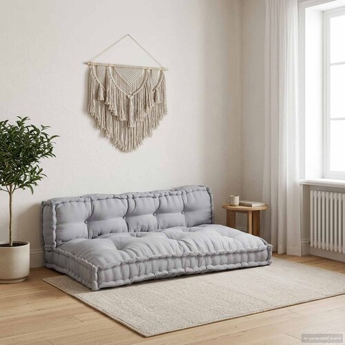  Jastučić za paletni kauč 2 pcs Siva 120 x 80 x 38 cm Tkanina Cene