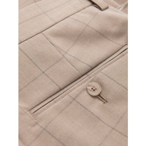 Ombre Men's classic cut pants in fine check - sand Cene