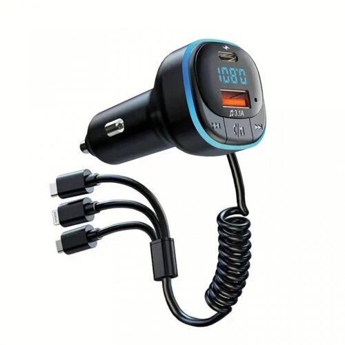  Bluetooth FM RGB Transmiter C31 USB/ Type-C/ Ligtning crni Cene