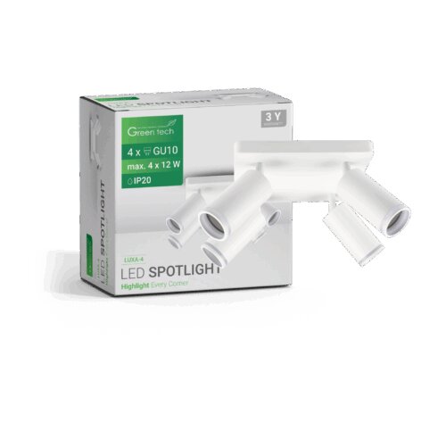  LED spot svjetiljka Green Tech, GU10 X 4 kom, bijela boja Cijene