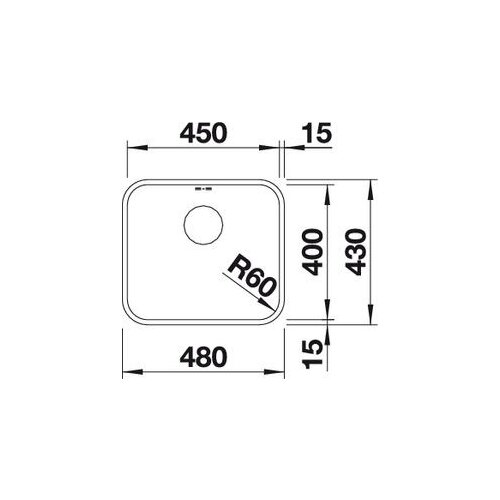 Blanco supra 450-U inox plemeniti čelik, 480x430/175mm Slike