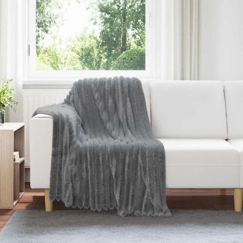  Odeja Temno siva 150 x 130 cm Flis, (5000288251) Cene