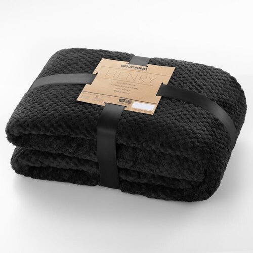Restilo Crna deka od mikrovlakana DecoKing Henry, 170 x 210 cm Slike