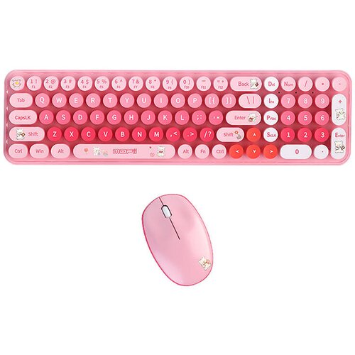 MOFII Wireless Keyboard+Mouse 2.4G Baby Bear-Pink Slike