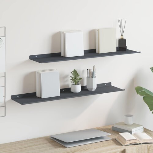  Lebdeća polica Zidne 2 pcs Antracit 80 x 18 x 2,5 cm Čelik Cene