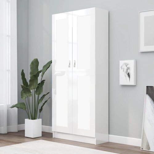 Furnova Knjižna omara visok sijaj bela 82,5x30,5x185,5 cm iverna plo&amp;scaron;ča, (21950943) Slike