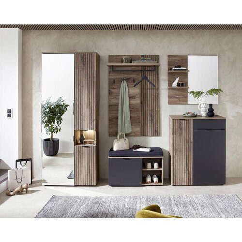 MID.YOU STENSKO OGLEDALO, 82/80/17 cm steklo, leseni material Slike
