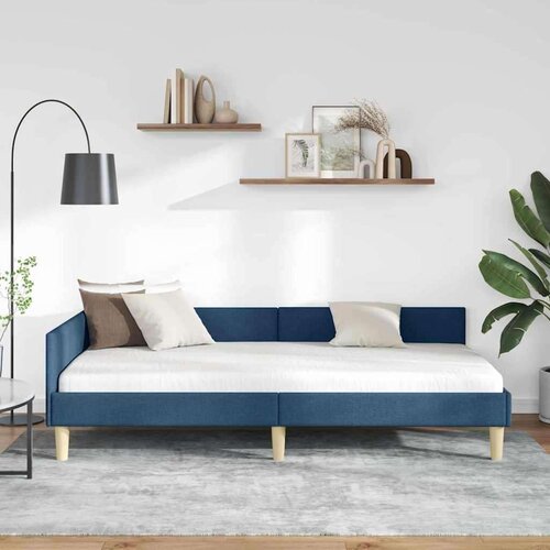 vidaXL Kotna postelja Drugo Modra 80 x 200 cm Tkanina in oblikovan les Cene