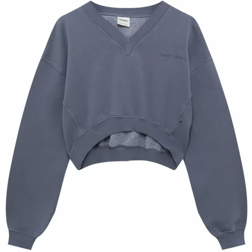 Pull&Bear Sweater majica golublje plava