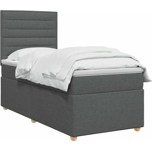  Boxspring krevet s madracem Tamnosiva 90 x 200 cm Tkanina - Tamnosiva 90 x 200 cm Dizajn linija Slike