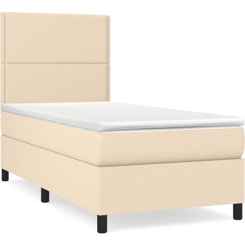 Maison Chic Box spring postelja - Vzmetna postelja z vzmetnico krem 90x190 cm blago SL12796, (21883937) Slike