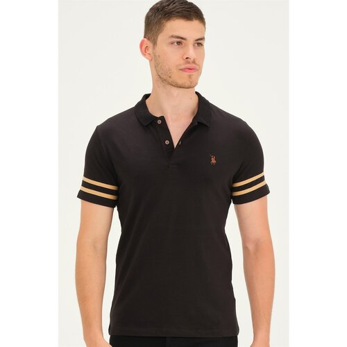 Dewberry T8585 MENS T-SHIRT-BLACK-CAMEL Slike