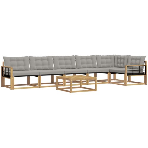  Set vanjskih sofa 7 kom. Bijela i svjetlosiva Slike