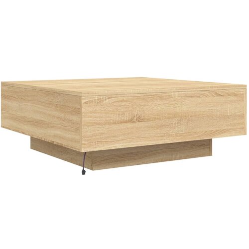  Stolić za kavu s LED svjetlima boja hrasta sonome 80x80x31 cm Slike