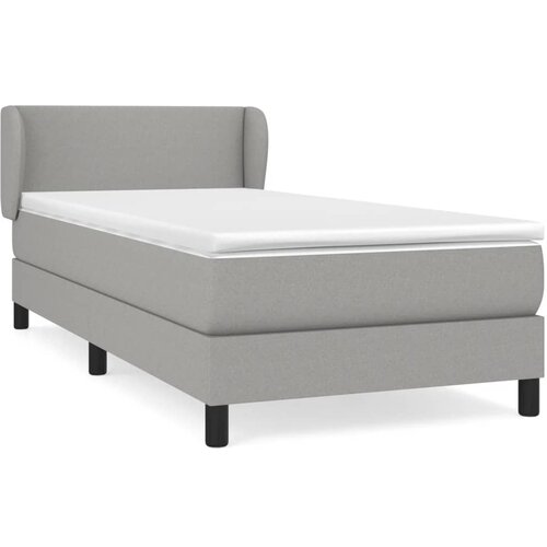 Maison Chic Box spring postelja - Vzmetna postelja z vzmetnico svetlo siva 80x200 cm blago SL7056, (21902734) Slike