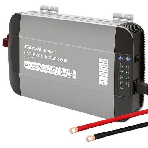 Qoltec Smart Professional Monolith Battery Charger for LiFePO4 AGM GEL SLA batteries | 60A | 12V | Fast charging Cijene