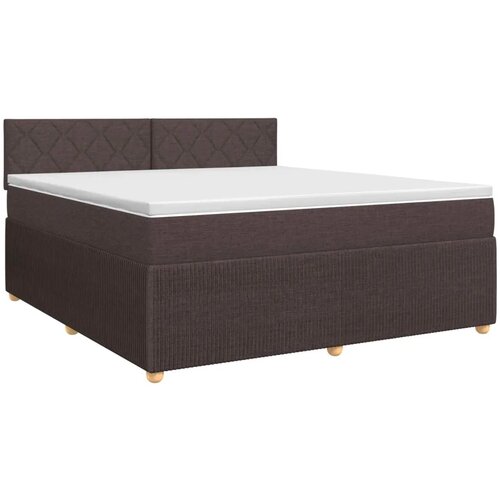  Boxspring krevet s madracem Tamno smeđa 160 x 200 cm Tkanina - Tamno smeđa 160 x 200 cm Dizajn s rombovima Slike