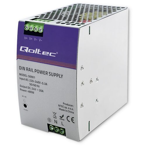 Qoltec Industrial Din Rail Power Supply | 480W | 24V | 20A Cijene