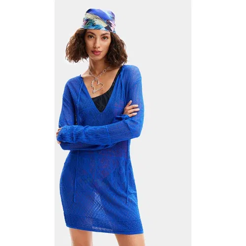 Desigual Obleka za na plažo El Cairo 24SWMF03 Modra Regular Fit
