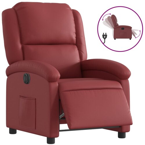 Maison Chic Električni naslanjač - Relax naslanjač vinsko rdeče umetno usnje, (22062233) Slike
