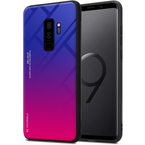 Cadorabo Ohi&scaron;je, združljiv s Samsungom v vijolični - rdeči - dvobarvni za&scaron;čitni pokrov iz silikona TPU in hrbta iz kaljenega stekla, (20572157) Cene