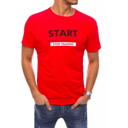 DStreet Red RX4736 men's T-shirt Cene