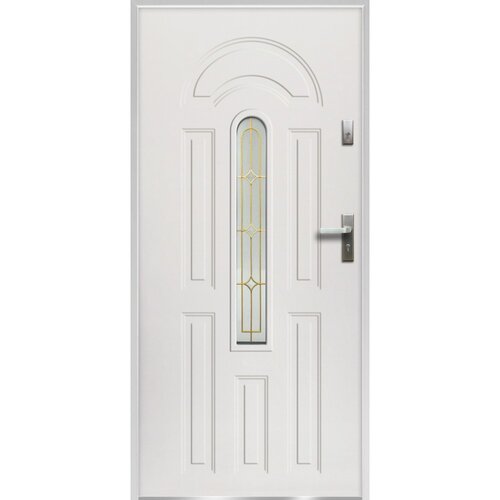 Okdoors O.K. Doors Zunanja vhodna kovinska vrata Azzuro II bela leva Cene