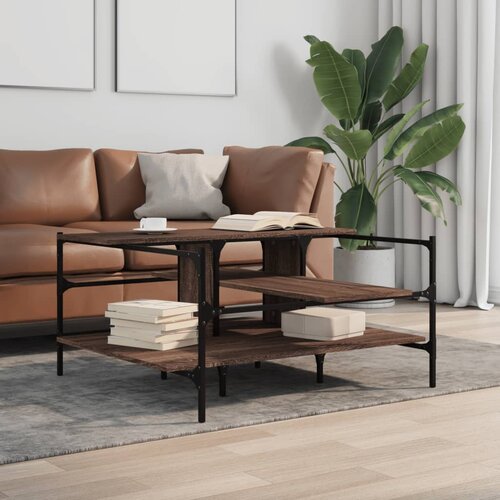  Stolić za kavu boja hrasta 100x100x48,5 cm konstruirano drvo Slike