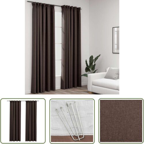  The Living Store Zatemnitvene zavese z obešali 2 kosa taupe 140x225 cm - Zavesa, (21744241) Cene