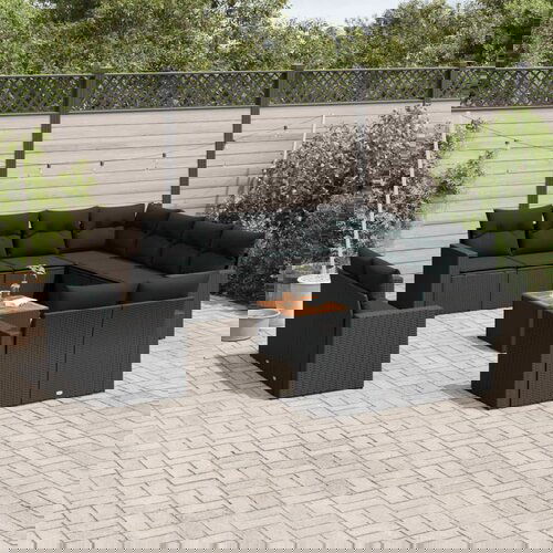 vidaXL 12-dijelni set vrtnih sofa od poliratana s jastucima crni Cijene