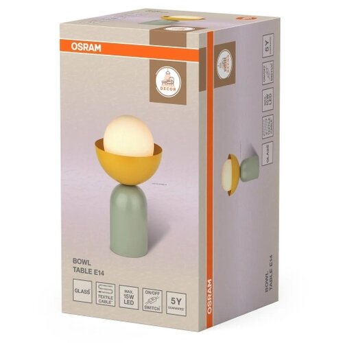 Osram Stona lampa DECOR BOWL 1xE14/25W/230V zelena/žuta Slike
