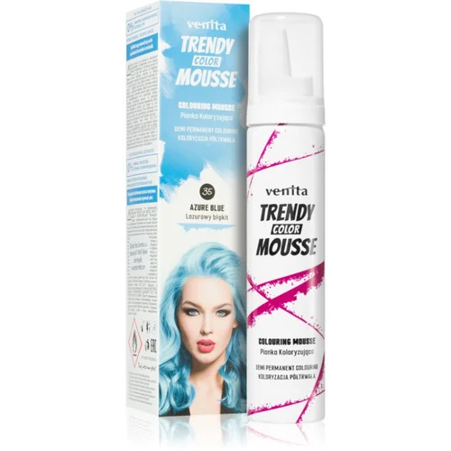 VENITA Trendy Color Mousse pjena za bojanje bez amonijaka nijansa odstín No. 35 - Azure Blue 75 ml