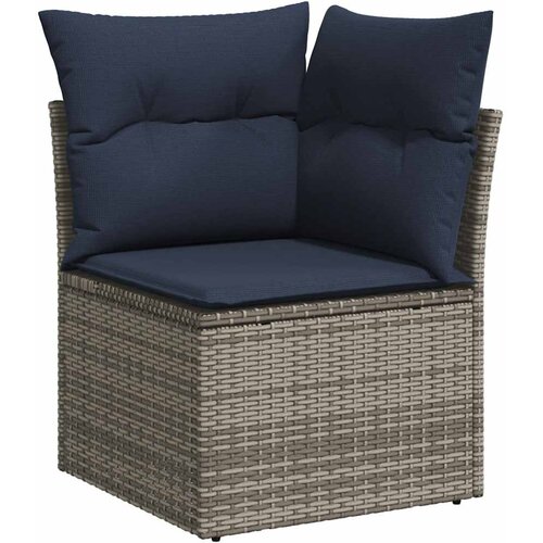  7-dijelni set vrtnih sofa od poliratana s jastucima sivi Slike