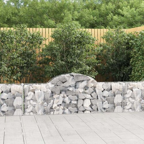  Obokana gabionska ko&amp;scaron;ara 7 kosov 200x30x60/80cm cinkano železo, (20757827) Slike