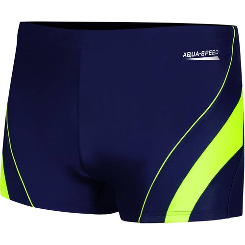 Aqua speed Man&amp;#039;s Swimming Shorts Dennis Navy Blue/Green Pattern 01 Slike