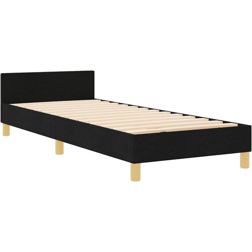  Krevetna konstrukcija s uzglavljem Crna 80 x 200 cm tkanina Slike