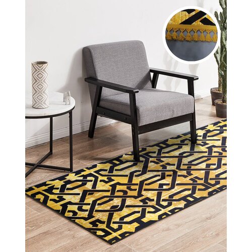 ARMONIA tepih staza sa resama 80cm x 200cm Ornament žuta Slike
