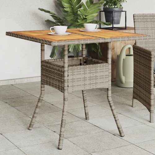 vidaXL Vrtni stol s pločom od drva bagrema sivi 80x80x75 cm poliratan Cijene
