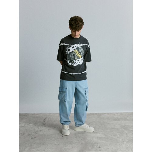 Reserved Baggy traperice - plavo Cene