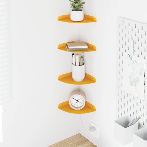  Lebdeća polica s policom s pohranom 4 pcs Žuta 15 x 15 x 2 cm Slike