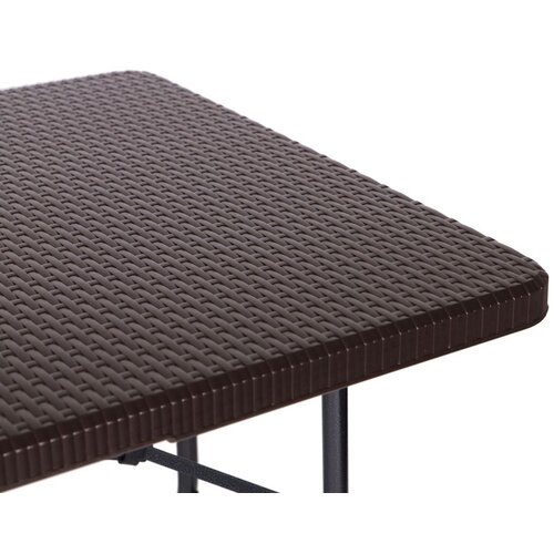 Modern Home catering stol 180 cm + 2 klupe - smeđi rattan Slike