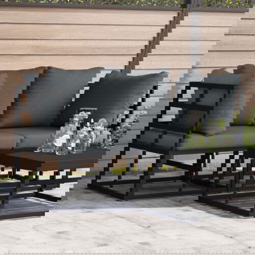 vidaXL Setovi vanjskog namještaja s jastukom s jastukom 2 pcs Crna i antracit Cene