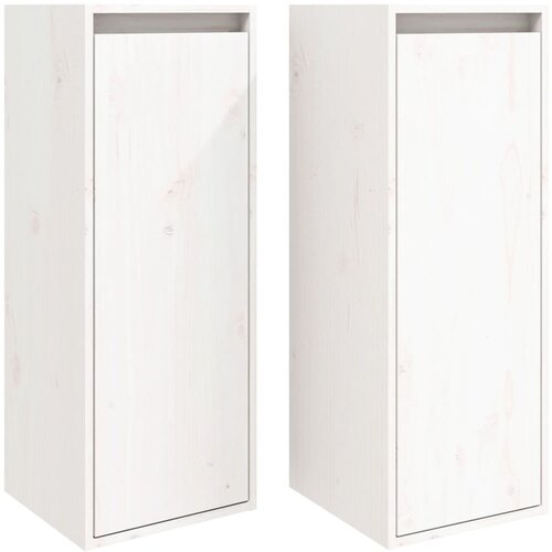 Maison Chic Stenska omarica - Zidna omarica 2 kosa bela 30x30x80 cm trdna borovina iu1063, (22062779) Cene