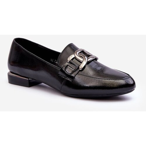 Sergio Leone Women's Moccasins with Embellishment Black Camilena Cene