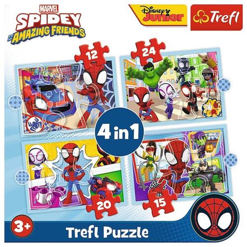 Trefl Puzzle 4u1 Spiday's Crew 34611 - 12/ 24/ 20/ 15 delova Cene